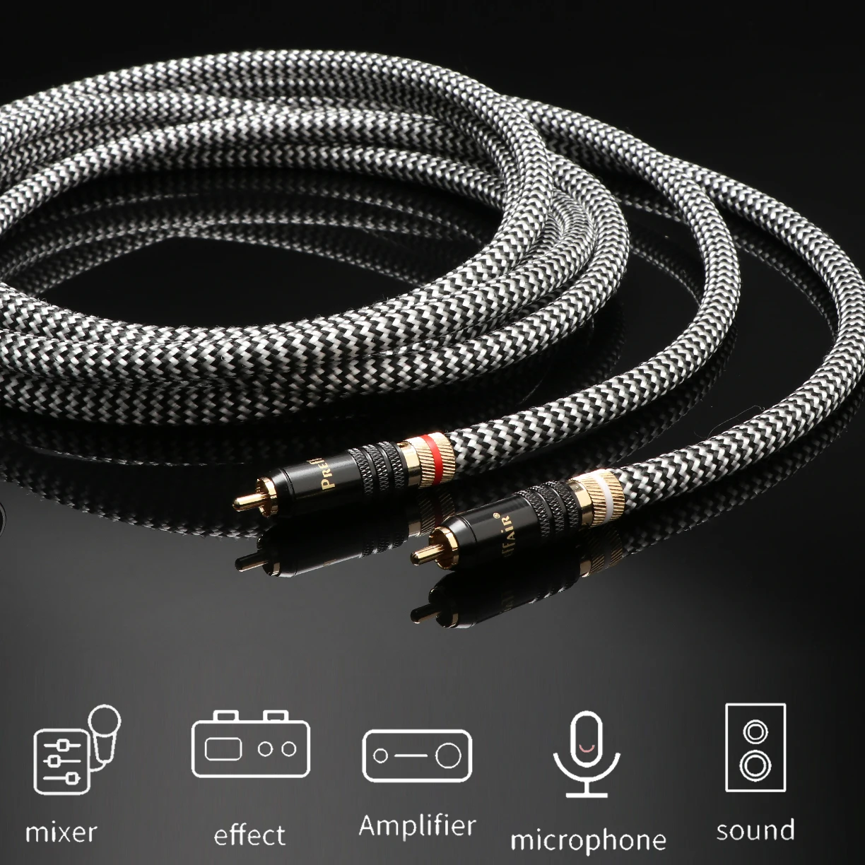 XLR-Kabel-Paar, 7N OCC, versilbert, mit doppelter Abschirmung, symmetrisches Kabel, störungsfreies Kabel, Mischpult-Mikrofon-Symmetriekabel. – Detail 4