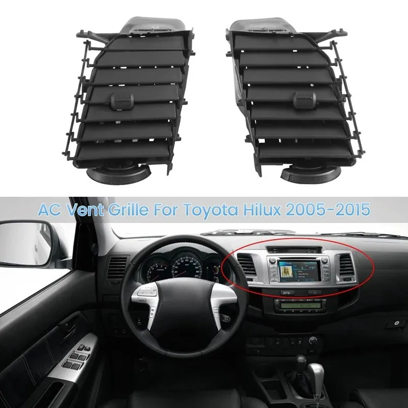 Car Center Dash AC Air Vent Grille Compatible with Toyota Hilux Vigo Fortuner 2005-2014 Dashboard Air Outlet Replacement Pair