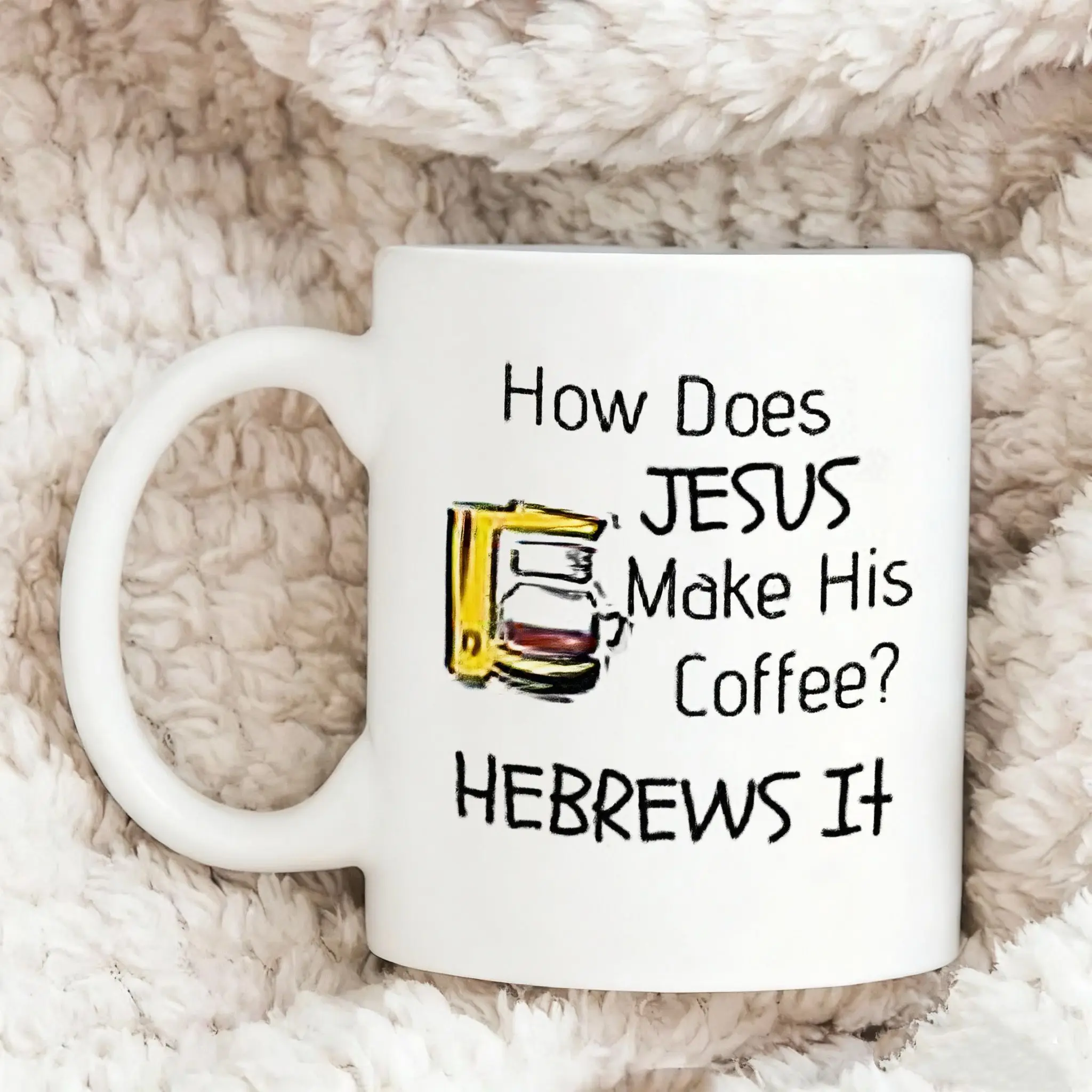 Taza de Café de Cerámica Personalizada, Regalo Único con Humor Religioso para Amigos Cristianos, Familia, Ocasiones Especiales