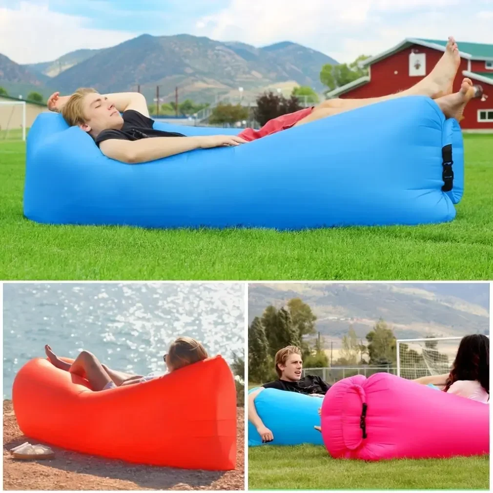 Lazy Folding Camping Inflatable Sofa - Portable Outdoor Inflatable Lounger, Comfortable Outdoor Furniture camping  air bed image 3