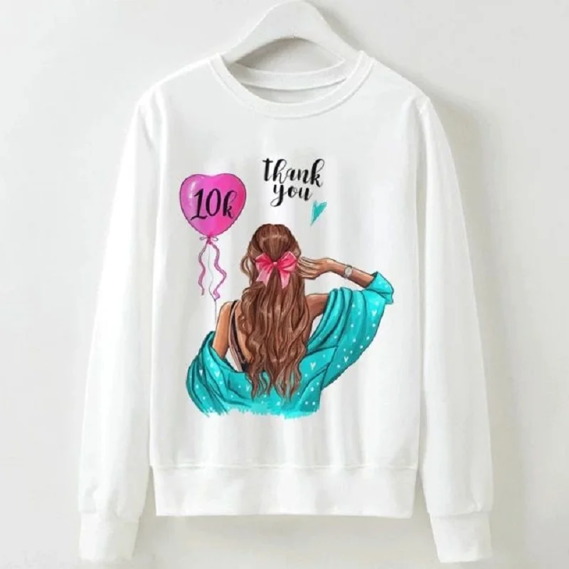 

Модная толстовка с круглым вырезом и принтом для девочек, женское пальто, толстовка, уличная одежда, женская эстетика в стиле Харадзюку