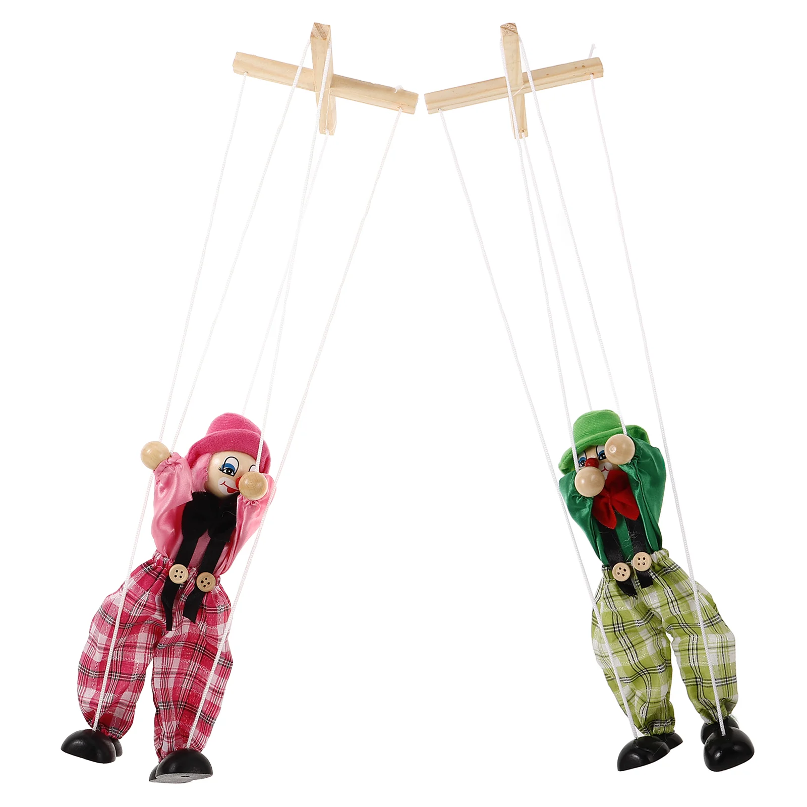 Marionette ของเล่นทางปัญญาไม้ Marionettes Puppet Interactive Puppets ผ้าสําหรับโรงละครเด็ก