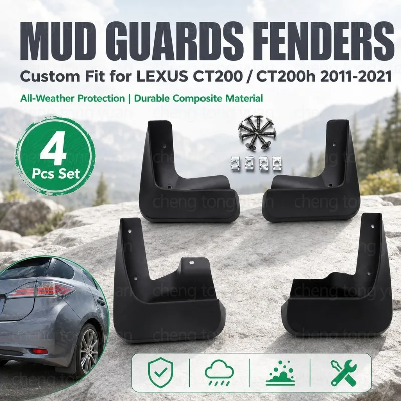 Mudguards FOR LEXUS CT200 CT200h 2011-2021 Fenders Car Mud Flaps Splash Guards ABS Black Modification Accessory Anti Mud Sand