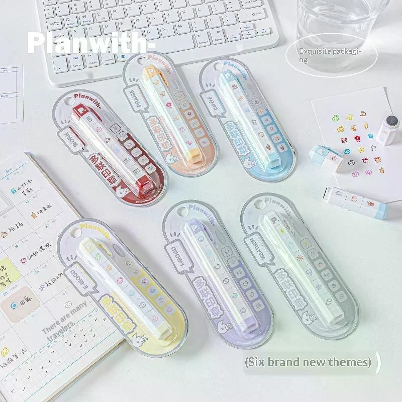 Stylo tampon multi-sections Mark Multilink Mood Stamp, style INS mignon, fournitures amusantes pour la comptabilité, le journal et le scrapbooking, Kawaii