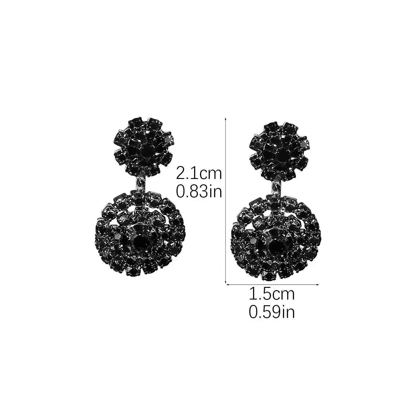 BLIJERY Multicolor Rhinestones Circle Flower Stud Earrings Fashion Shiny Crystal Women Statement Jewelry Wedding Party Earrings