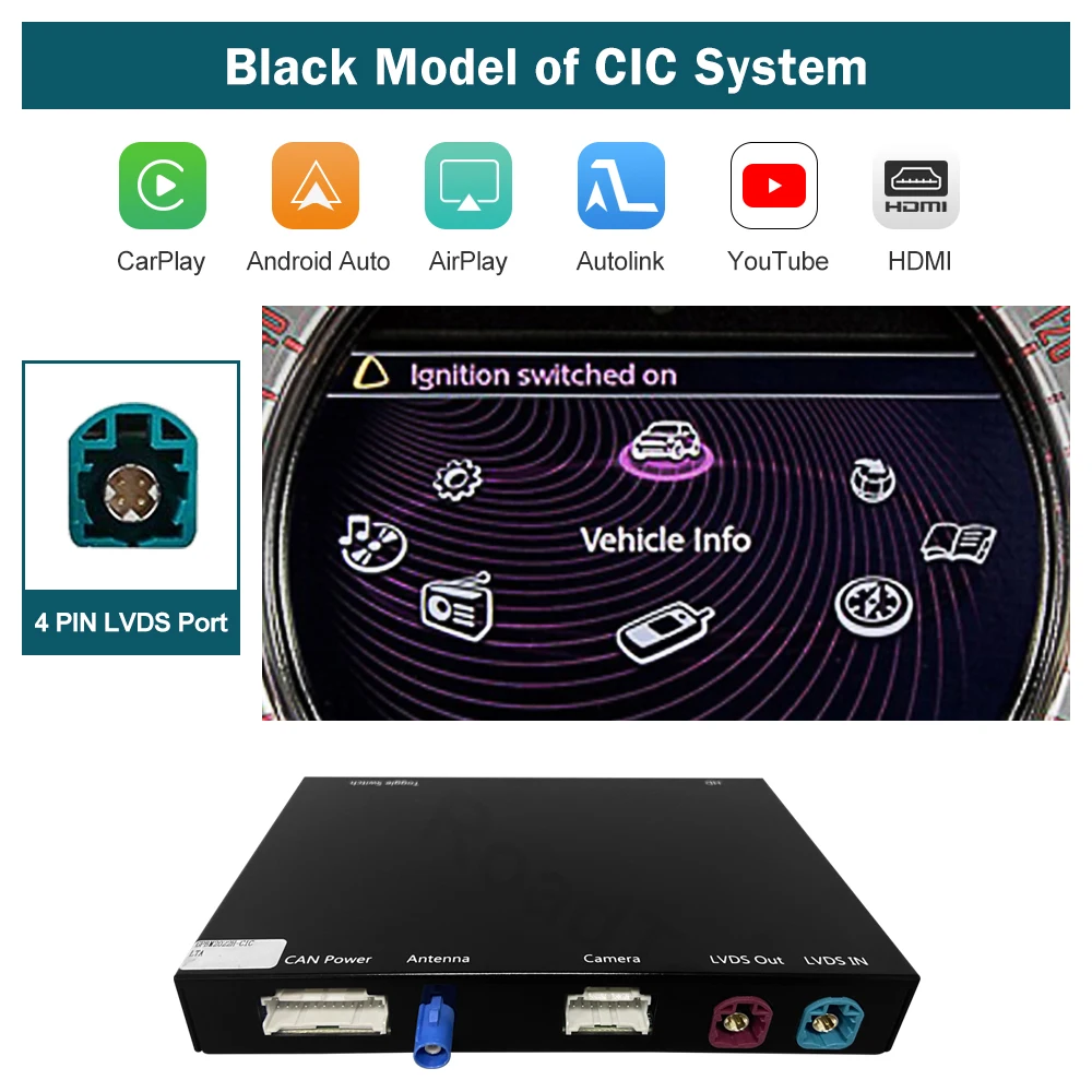 RoadTop ワイヤレス CarPlay Android Auto ミニ R55 R56 R57 R58 R60