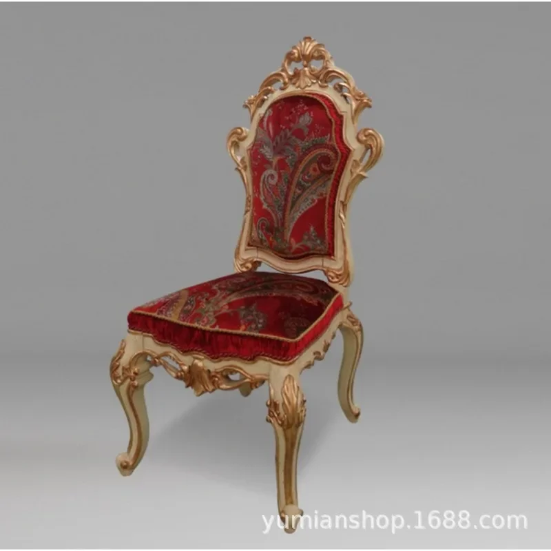 European solid wood carving flower dining chair marble dining table oak dining table noble champagne gold