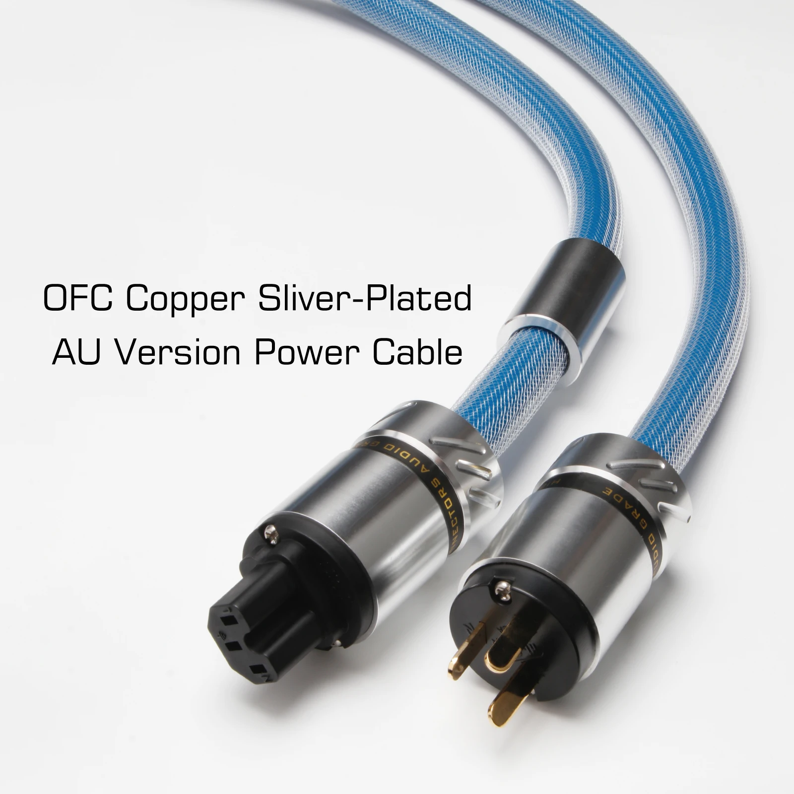 Hifi Preffair AC-Stromkabel, versilbert, 12AWG, vergoldeter EU/US/AU-Netzstecker, Schuko-Stromkabel – Detail 4