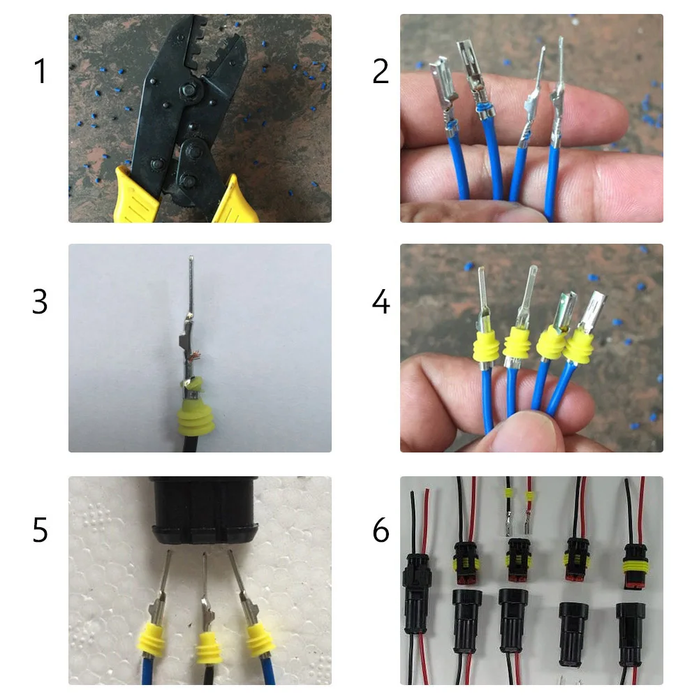 5 sztuk/zestaw zestaw wodoodporne złącze przewodu elektrycznego wtyczka 1/2/3/4/5/6 pinów Way Super Seal IP68 wtyczka samochodowa zaciski