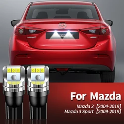 2Pcs Canbus 12V LED License Plate Light W5W T10 For Mazda 3 2004-2016 2017 2018 2019 Number License Plate Lamps Car Accessories