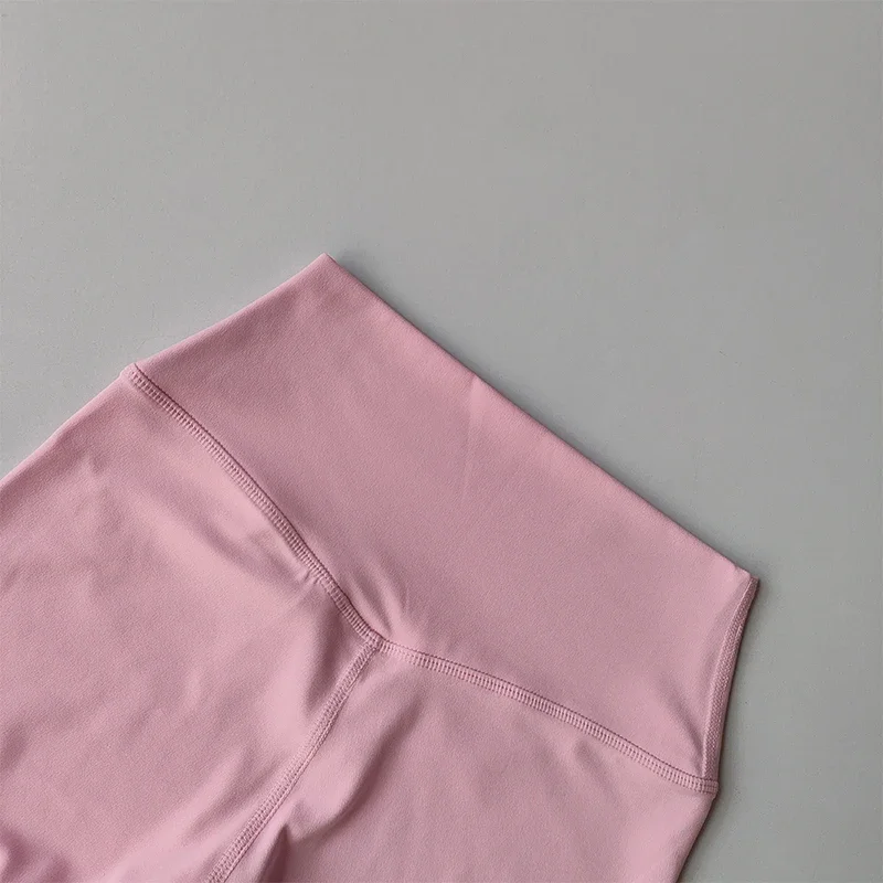 Damen High-Waist Yoga-Shorts in Nude, schnelltrocknend, für Fitness, Sport und Laufen, für den Sommer, Outdoor-Bekleidung, angenehmes Tragegefühl – Detail 12
