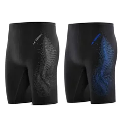 Männer Mittellange Schwimmen Stretch Nahtlose Badehose Fünf Punkte Bequeme Schwimmen Mann Hosen Strand Atmungsaktive Einfarbig Shorts