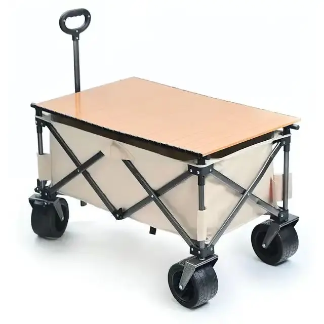 

Customizable OEM Supported 4-Wheeled Portable Outdoor Camping Cart Foldable Trolley for Tools Shopping & Storage