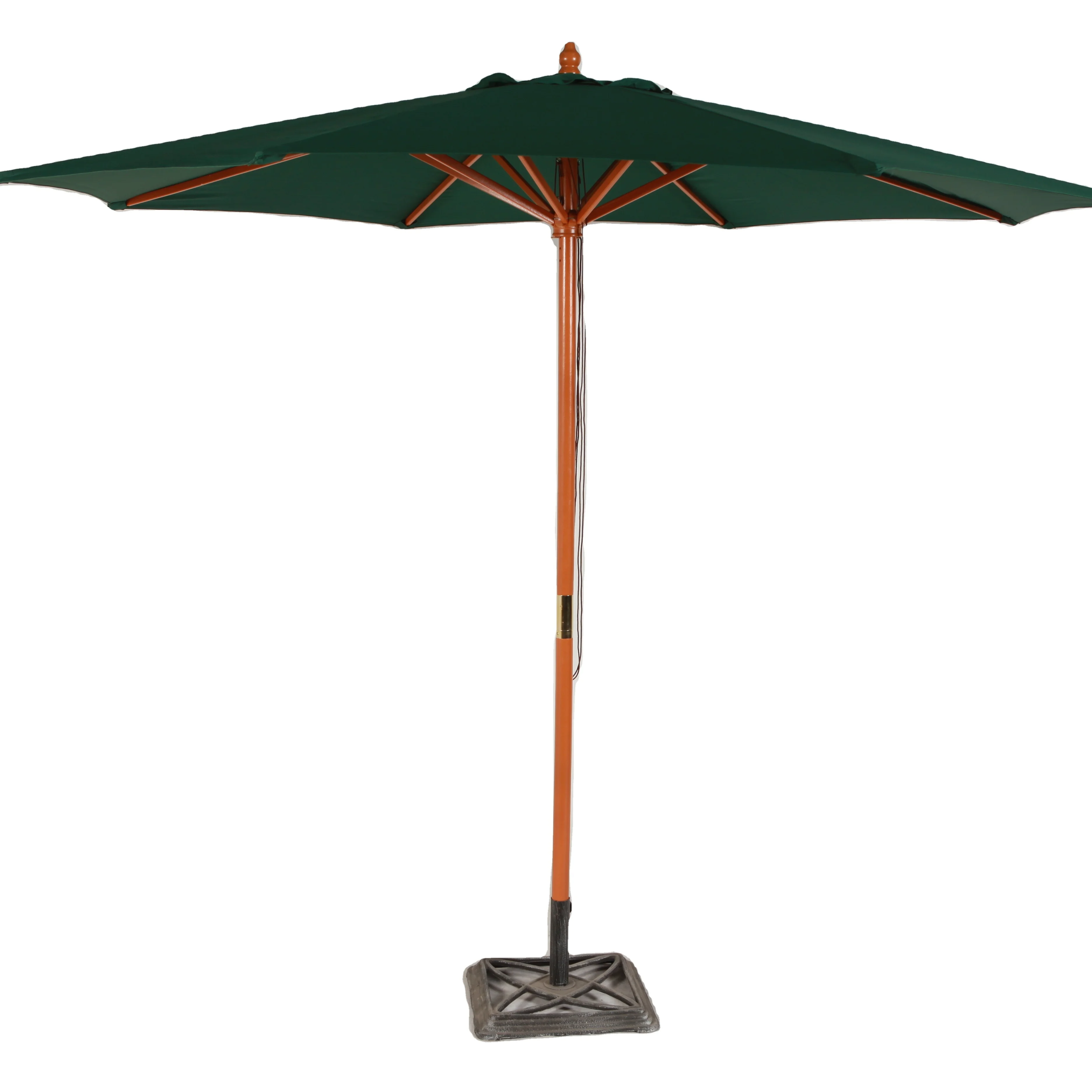 2.7m Solid Wood Sunshade Center Pole Umbrella with Water Tank for Outdoor Courtyard Suitable  Milk Tea  Coffee Shop Commercial