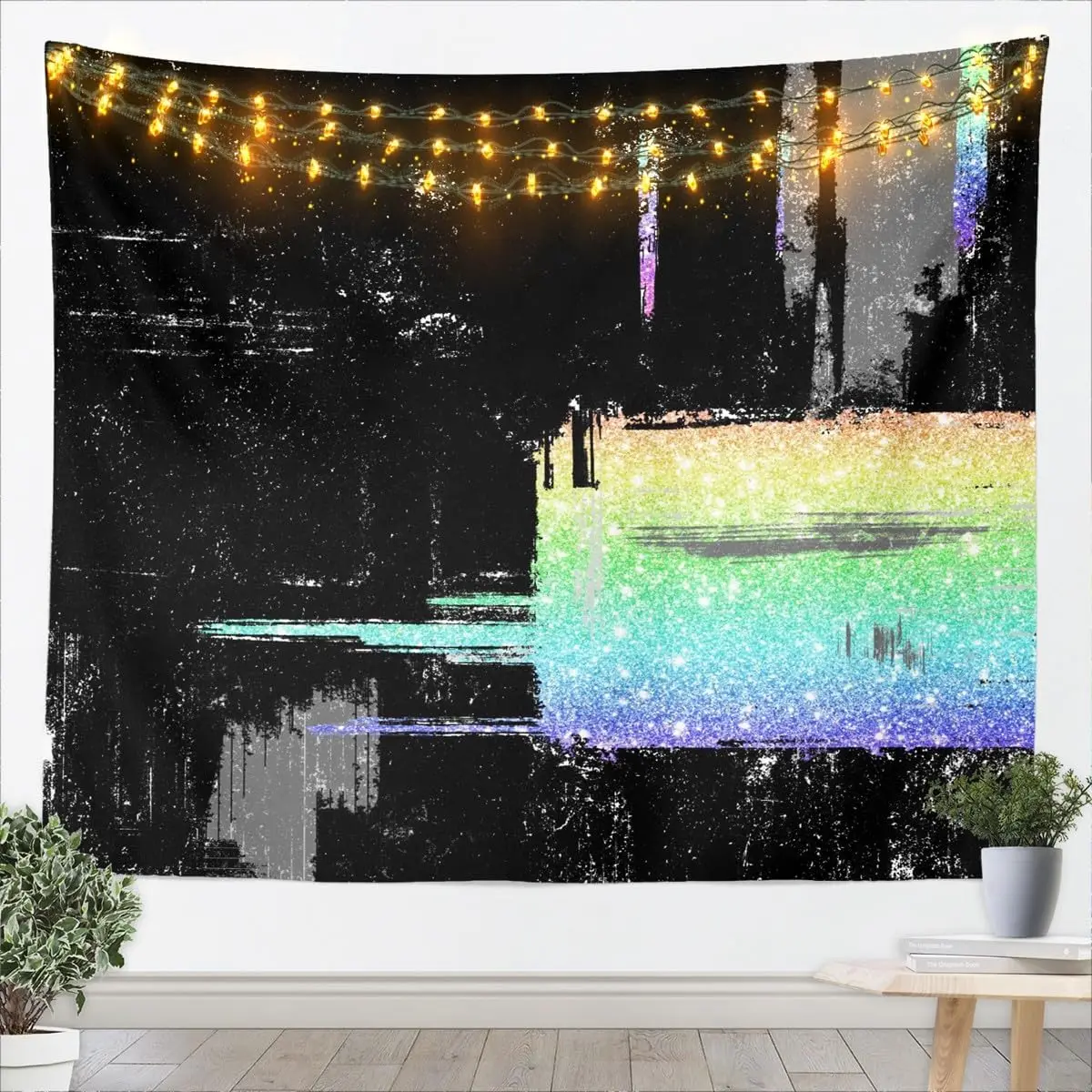 Hot Pink Black White Tapestry for Kids Boys Girls Abstract Morden Wall Art Buffalo Check Wall Hanging Blanket Bedroom Decor