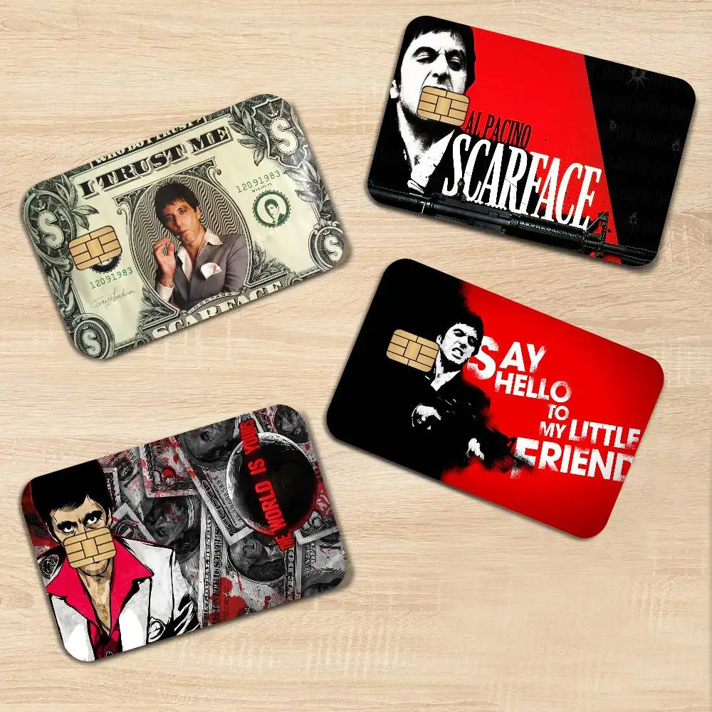 Movie S-Scarface Anime Front Cover Film Sticker Skin for Credit Debit Card Small Large Chip
