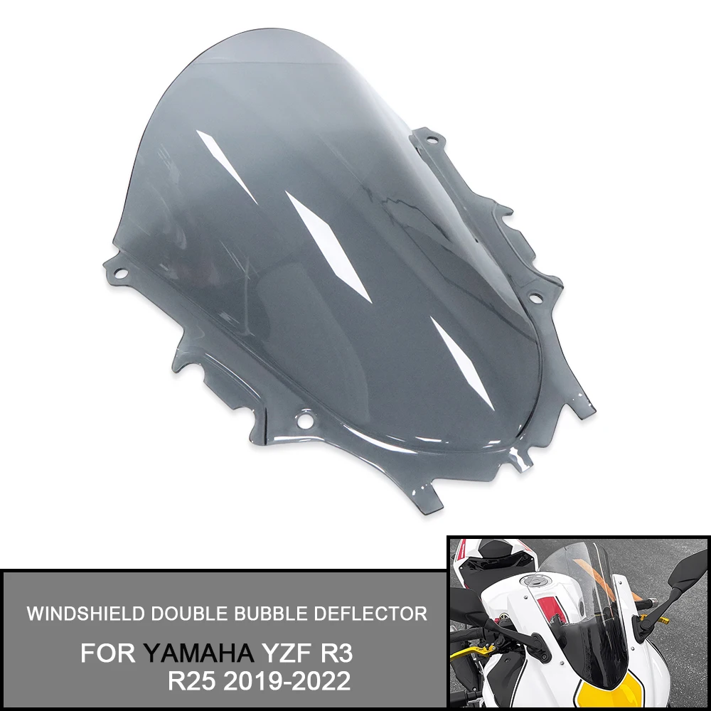 Fairing Windscreen for Yamaha R25 2019-2023 R3 2019 2020 2021 2022 2023 Modified Cover Windshield Double Bubble Deflector Serie