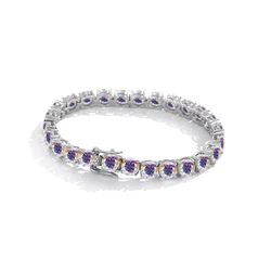 Sparkling 0.5ct 5mm Moissanite Tennis Bracelet AB COLOR  for Women Party Fine Jewelry S925 Sterling Silver Diamond Bracelets
