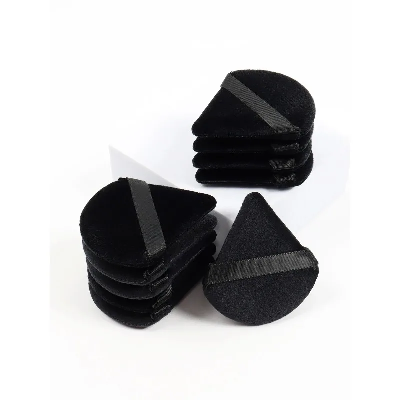 Esponja de maquillaje Facial triangular negra, esponja de terciopelo suave para cosméticos, mezclador de esponjas, base de belleza, esponja de maquillaje, acceso al maquillaje
