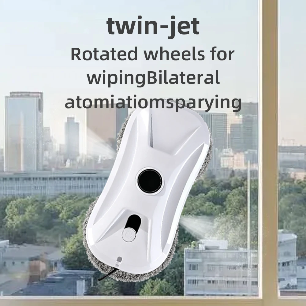 Intelligent Ultrathin Auto Ultrasonic WaterSpray Window Cleaning Robot Remote Control Electric Glass Wash Vacuum Cleaner Robotic