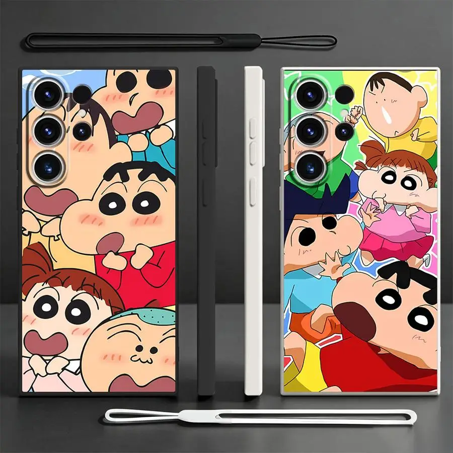 Phone Cover Case for Samsung Galaxy S26 S23 S20 FE S25 Edge S22 Note 20 10 Ultra S21 Plus S24 Ultra Shin-Chans C-Crayon