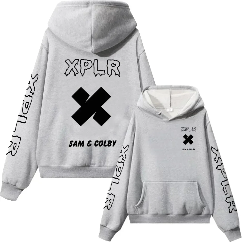 Xplr Hoodie Sam and Colby Chainlink Merch Heart Shaped Print Sweatshirt Men Women Long Sleeve Pullover