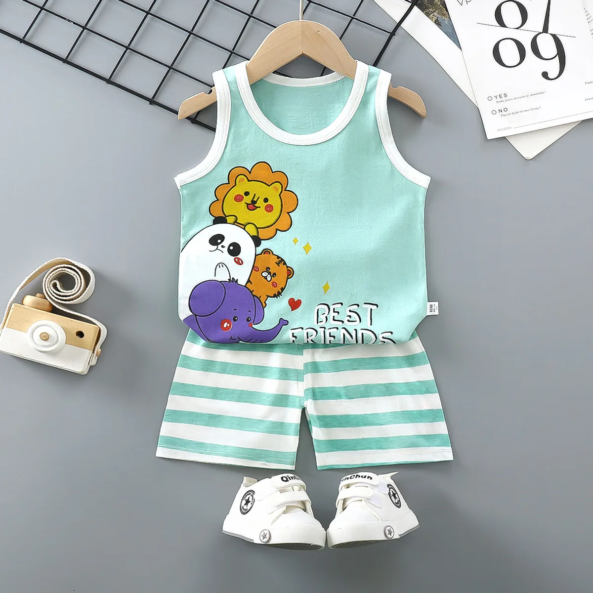 Sommer Weste Jungen Mädchen Pyjamas Sets Cartoon Baumwolle Kinder Junge Mädchen Nachtwäsche Nachtwäsche Kinder Blitz Pyjamas Anzug