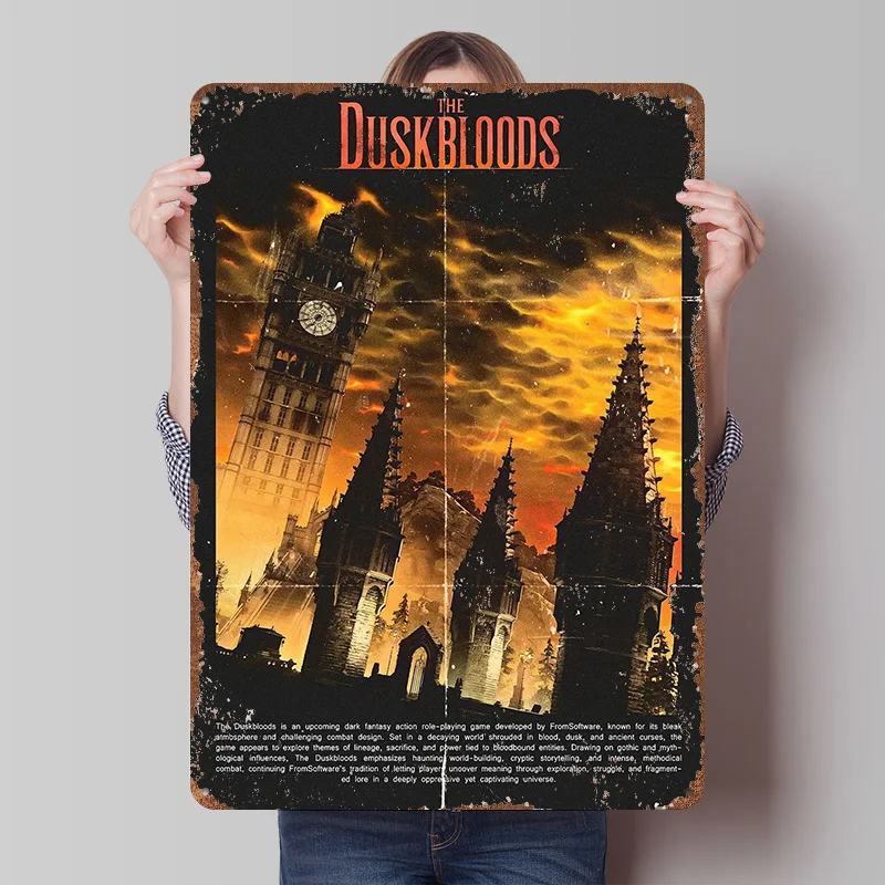 

Игровой постер Duskbloods: Винтажные металлические таблички для декора игровой комнаты, спальни, мужской комнаты