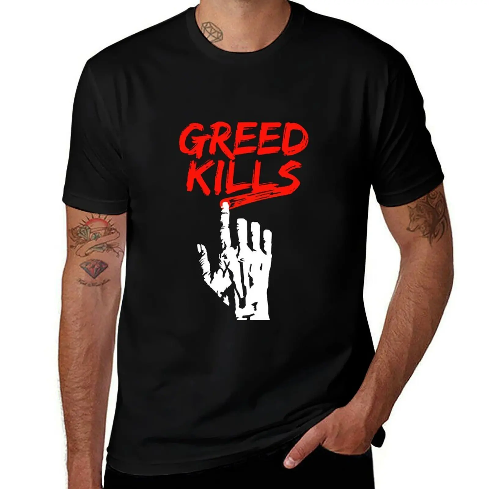 T-shirt Greed Kills, haut basique à manches courtes pour tous les jours