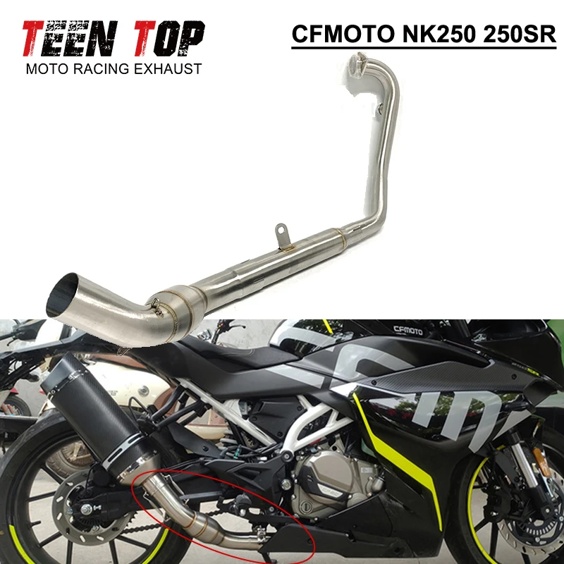 

51mm Stainless Steel Motorcycle Exhaust Pipe For CFMOTO NK250 250SR Front Pipe Escape Moto Header Front Connect Catalyst Tube