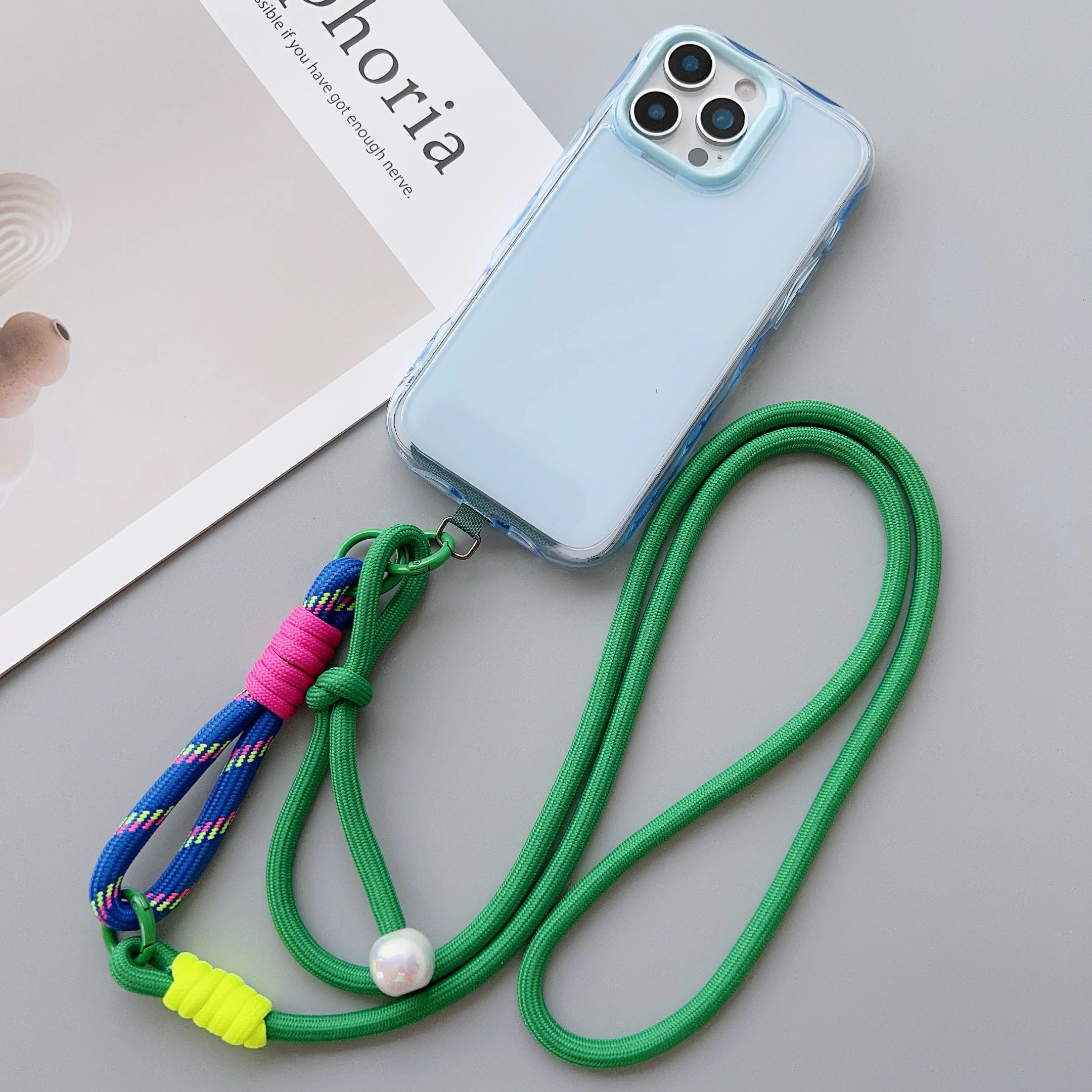 Simple Two-in-one Mobile Phone Lanyard, Crossbody Strap, DIY Wrist Short Rope, Multi-Functional Adjustable Fancy Lanyard view 2