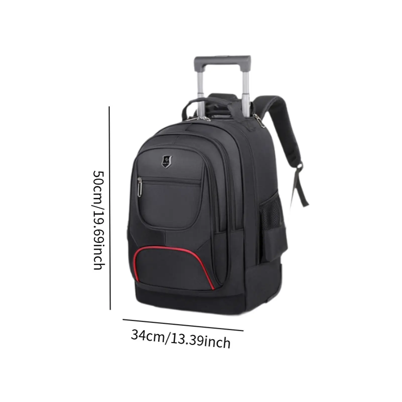 Rolling Backpack with Trolley Hidden Lever Multifunctional Water Resistant Suitcase Bag for Camping Business Overnight Travel