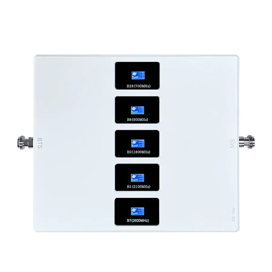 Factory Five Band B28 B8 B3 B1 B7 Cell Phone Signal Repeater 700/900/1800/2100/2600 MHZ Mobile Phone Signal Booster Amplifier