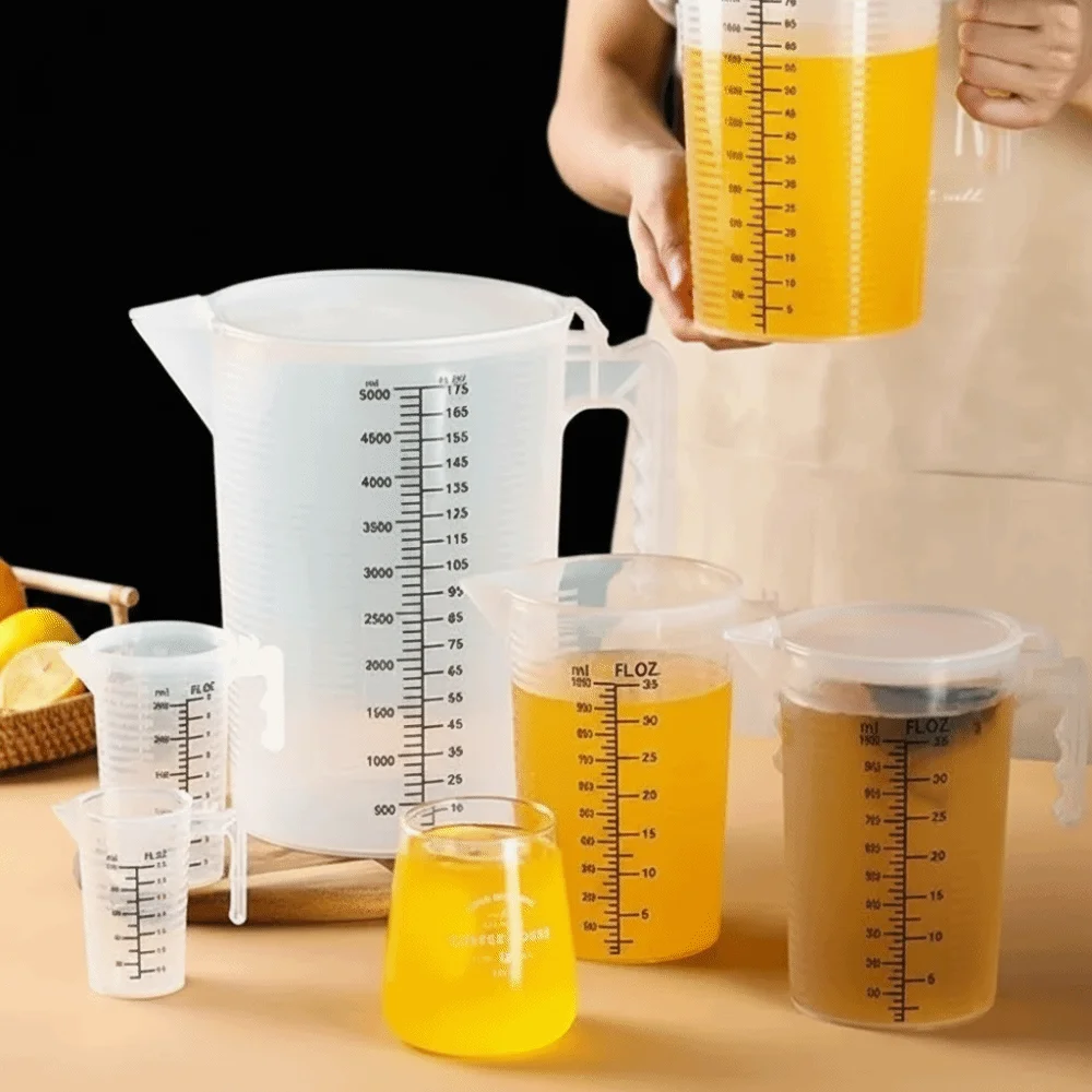 100/250/500/1000/2000/5000ML Measuring Cup with Scale with Lid Large Capacity Plastic Water Jugs Thickened Clear Beaker