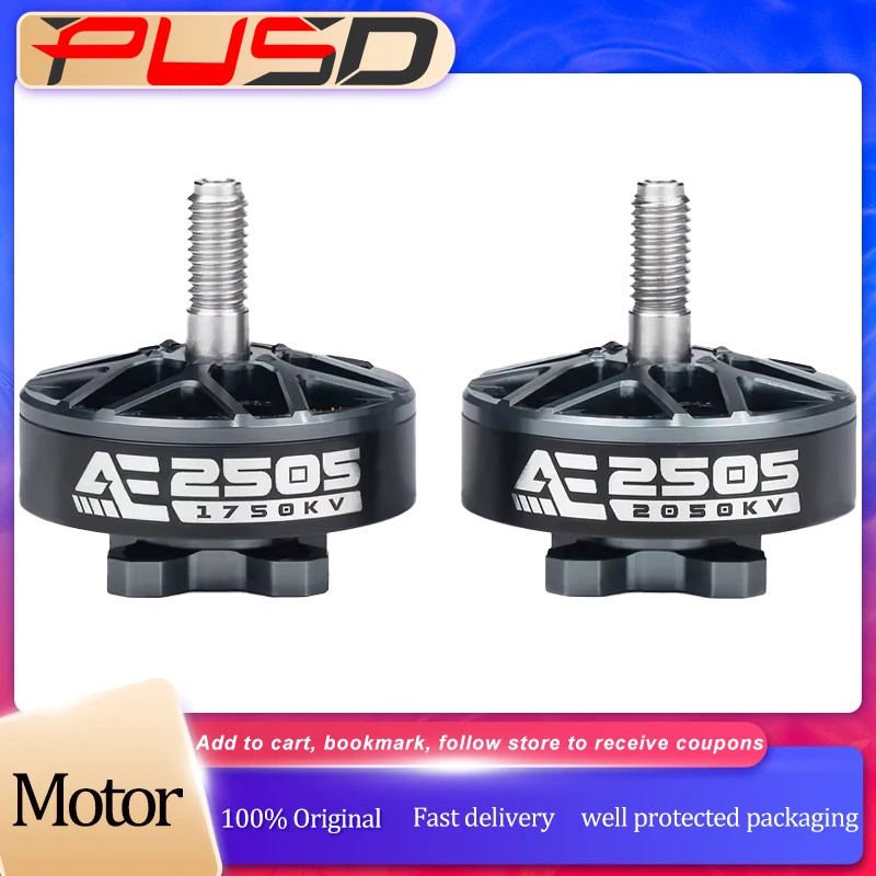 

AxisFlying AE2505 Бесщеточный двигатель, двойная версия, 1750 кВ/2050 кВ, двойной двигатель для FPV, гоночного дрона для фристайла