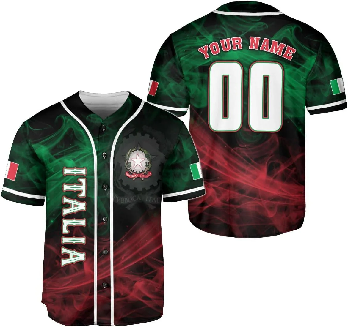 Personalized Name Italia Design Patterns 3D Printed Fashion Men's Baseball Jersey Summer Street Unisex Baseball Shirt KZ41