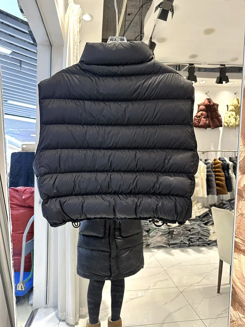 Autumn Winter Puff Spare Ribs Down Vest Female Warm Double Zipper Sleeveless Waistcoat Women White Duck Down Stand Collar Vest