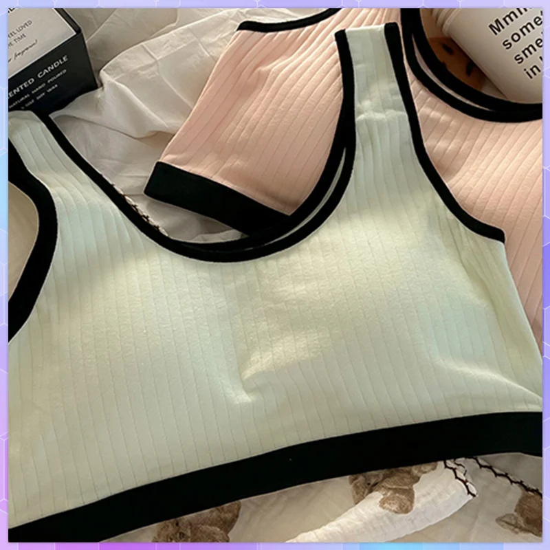 

Sexy Seamless Cotton Bras For Woman Girl Sports Push Up Bra Crop Tank Tops Basic Tanks & Camis Tube Top With Cups Bralette