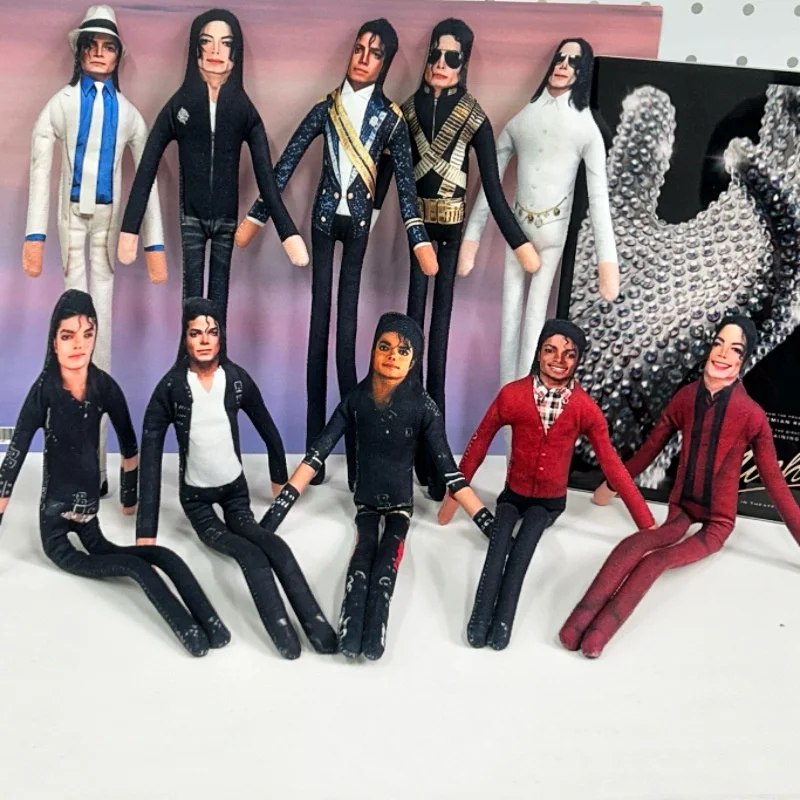 New Pop King Michael Jackson Stuffed Doll Cosplay Prop Flexible Movable Joints MJ Plush Abstract Collectible Party Gift For Fans