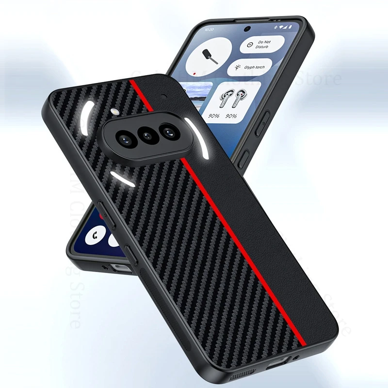 For Nothing Phone 3a Pro Spliced Leather Shockproof Kevlar Case Fundas For Nothing Phone 2a Plus 2A 3A Pro Fiber Stitching Cover