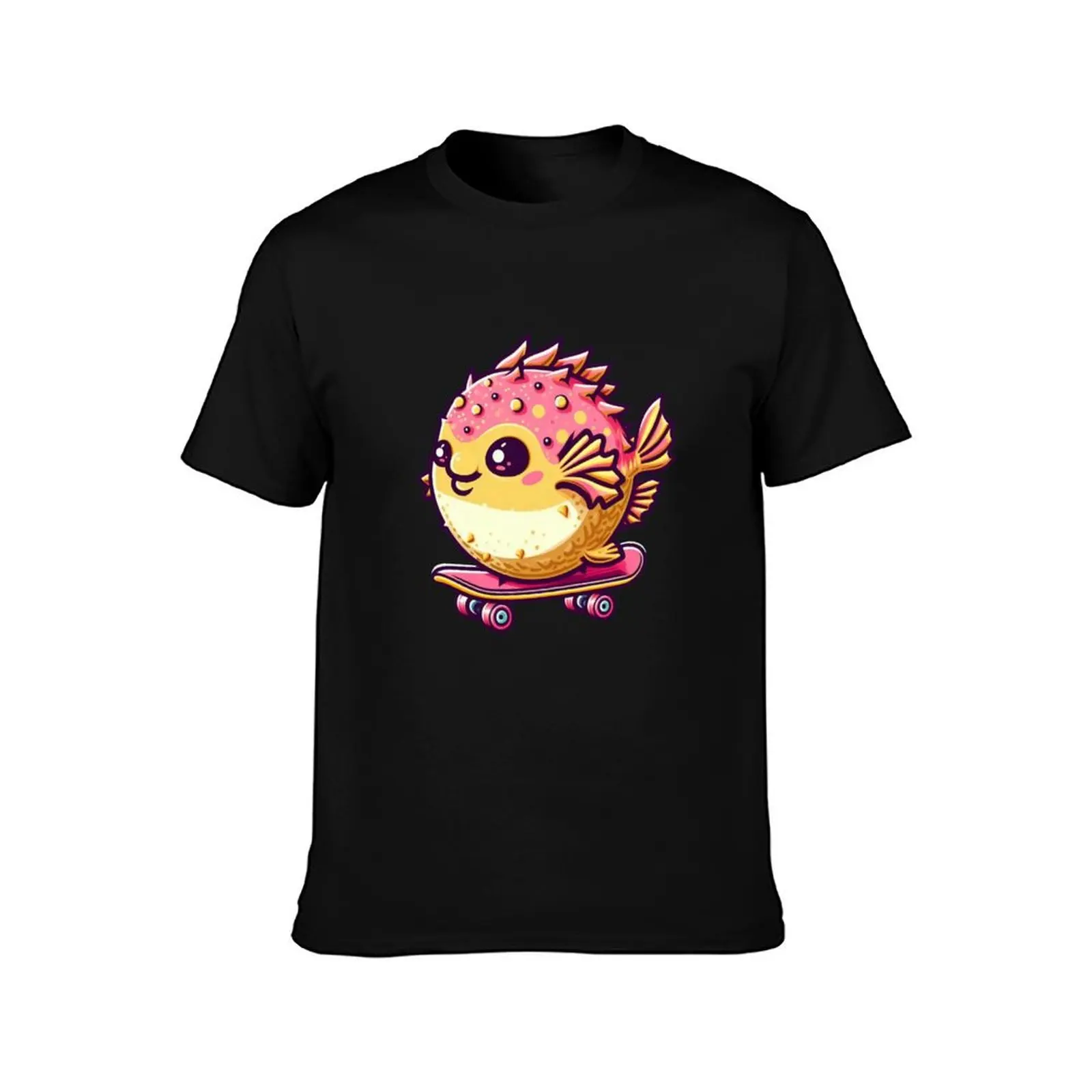 Puffer Fish T-Shirt Casual Fashion Short Sleeve Cotton T-Shirt