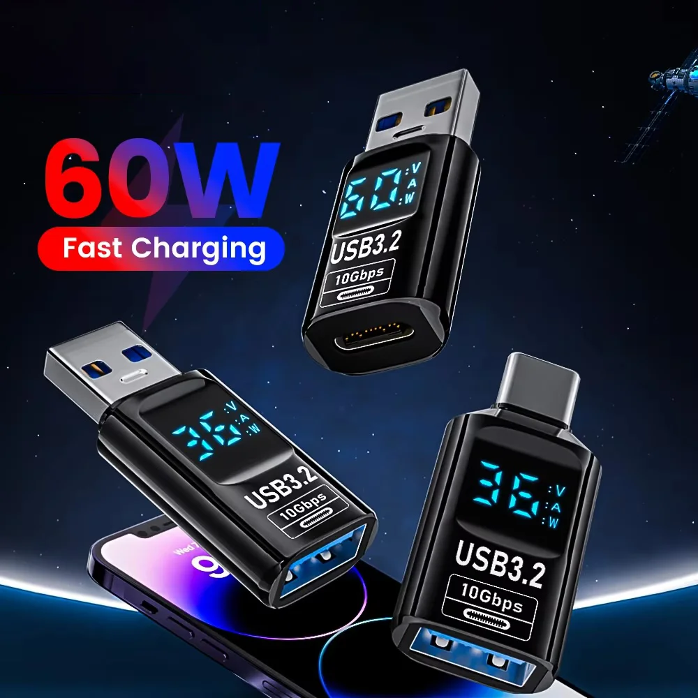 USB 3.2 Digital Display Adapter 10Gbps USB Male TO USB Female Converter Fast Charging Data Transafer USB C Adapter For PC Laptop image 2