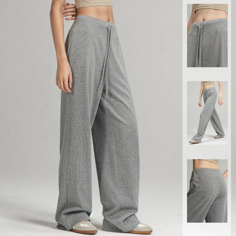 Women Open Crotch Invisible Zipper Leggings Loose Fitting Summer Sexy Pants Wide Leg Pants Outdoor Crotchless Clubwear Sport
