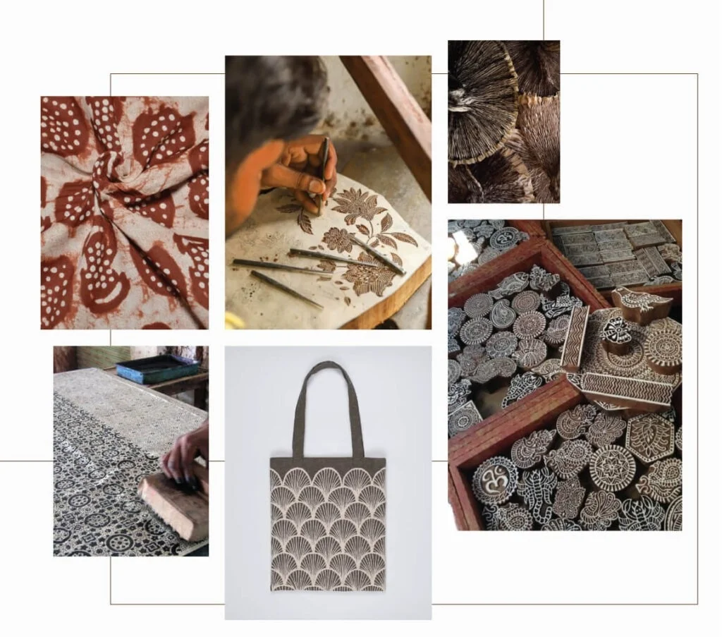 Indian Hand Block Printed with Natural Colors 100% Soft Cotton Hand stamped printing by the Meter Indian sewing Fabric