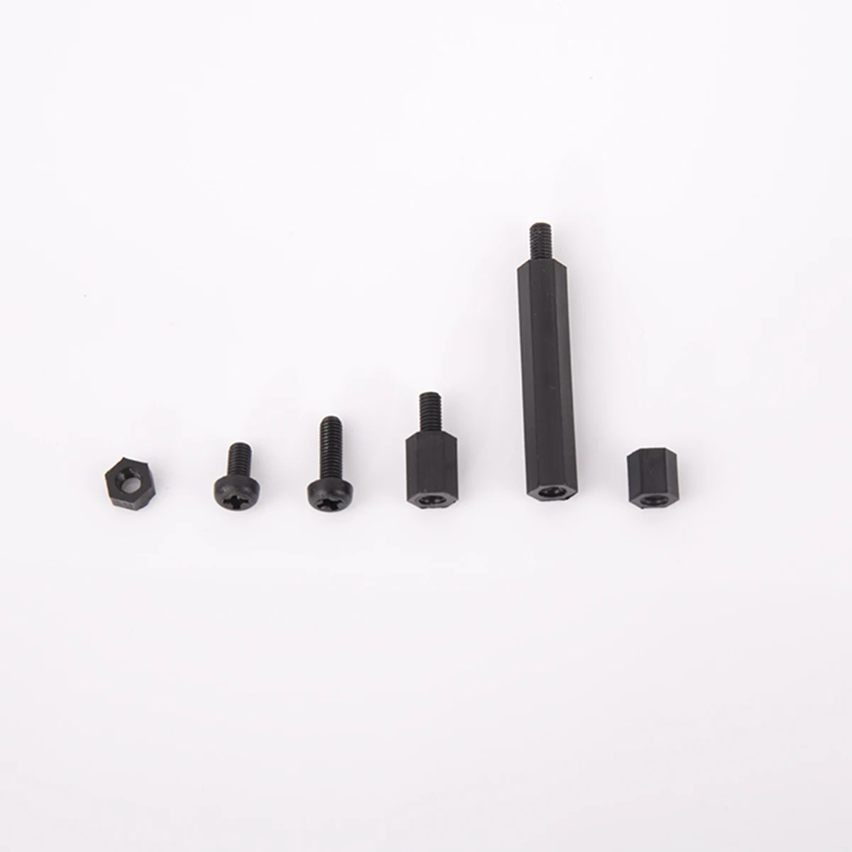 10PCS M3 Nylon Nut m3*6/m3*10 +6 Nylon Screw Insulation Nut Multiaxial Universal Thread Black Spacing Screw Plastic