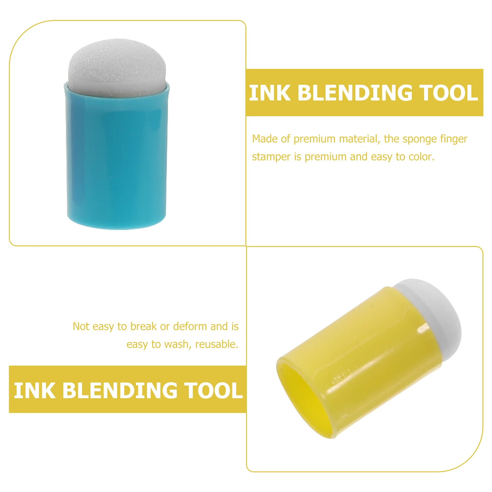 12 قطعة إسفنجة رسم للأصابع نصائح ناعمة قابلة للمزج للحرف اليدوية استنسل ورق خشبي رسم لوازم فنية محمولة آمنة #5