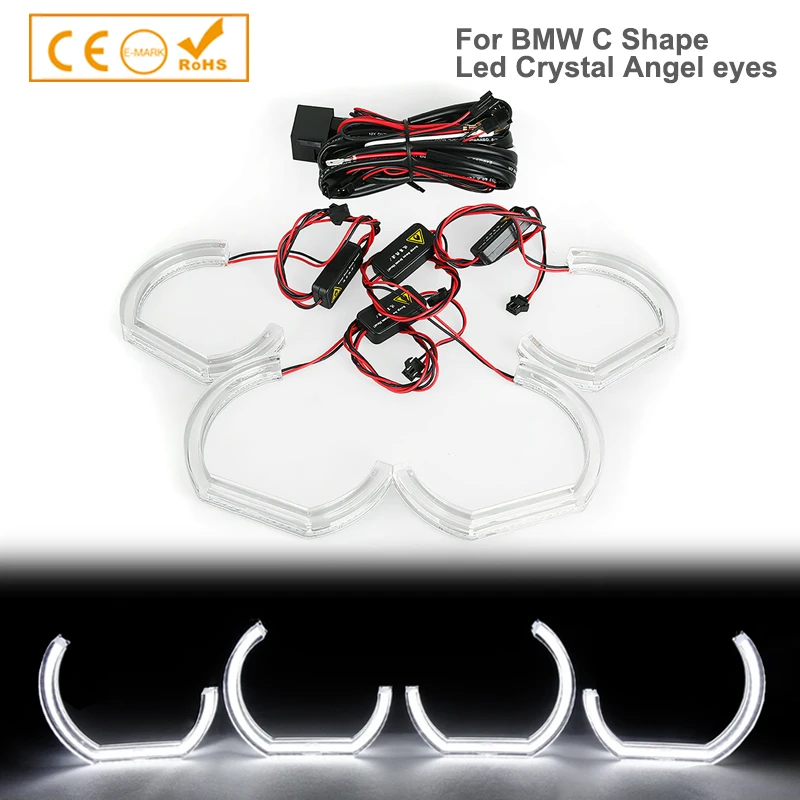 For BMW Dual Color White Amber SMD LED Crystal Angel Eyes Halo Ring E90 E92 E93 E91 F30 F31 E60 E82 E87 M5