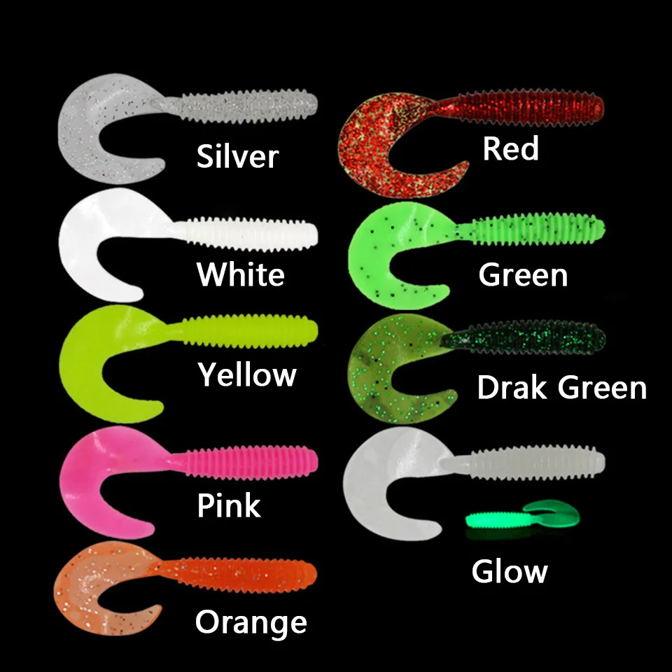 20pcs Jigging Soft Silicone Fishing Lures 5cm 6cm 7cm Shrimp Wobblers Grub Artificial Swimbaits Shad Worm Baits