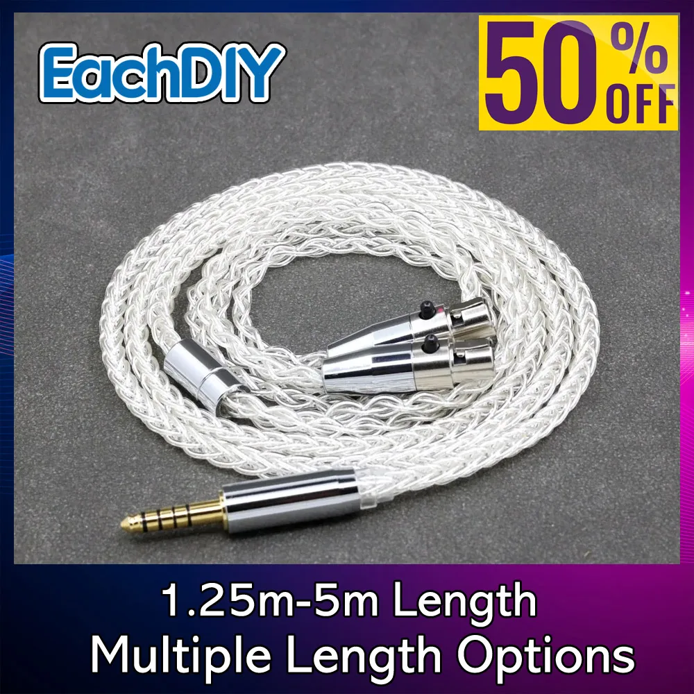 8 الأساسية 99% 7n الفضة النقية البلاديوم سماعة كابل ل Audeze LCD-3 LCD-2 LCD-X LCD-XC LCD-4z LCD-MX4 سماعة 8386