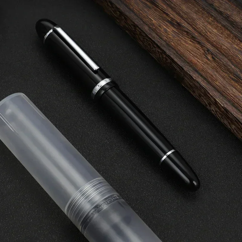 Jinhao-pluma estilográfica acrílica X159, pluma de tinta de Color negro, papelería escolar para estudiantes, suministros de oficina y negocios,